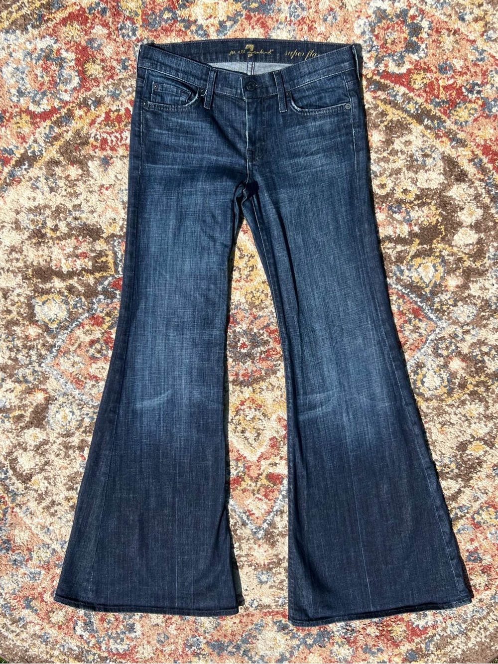 7 For All Mankind Super Flare Jeans - Low Rise Denim